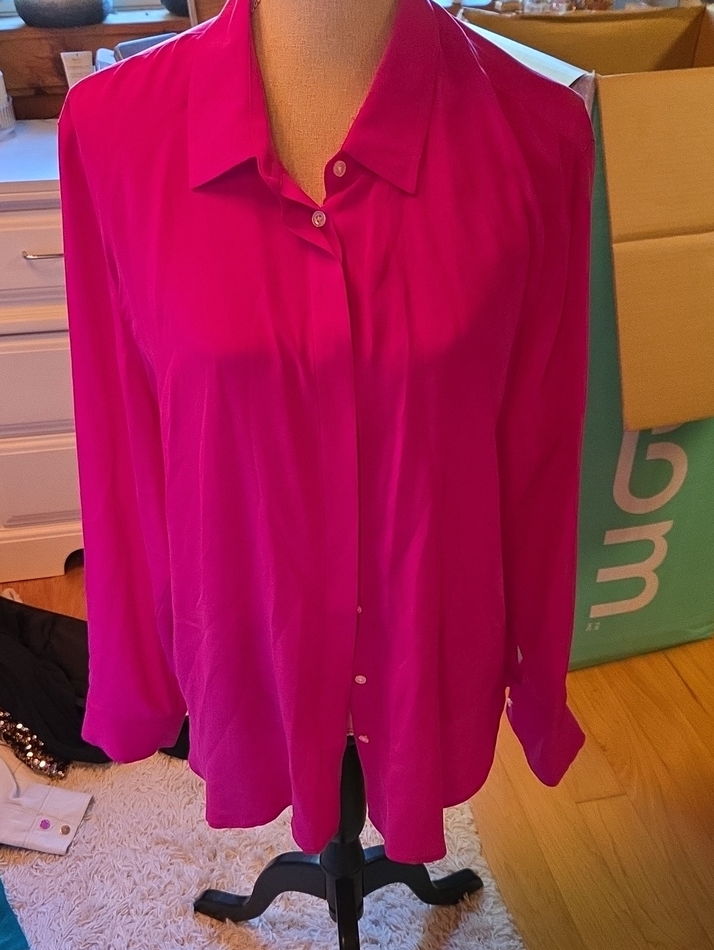Banana Republic Fuchsia Button-Down Blouse